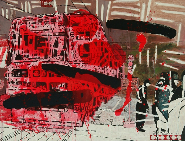 권정호, 지하철, 2006, Acrylic  on canvas, 112×145cm