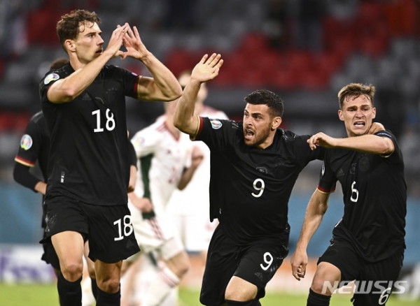 독일이 헝가리와 2-2로 비기며 극적으로 유로2020 16강에 합류했다. 2021.06.23.